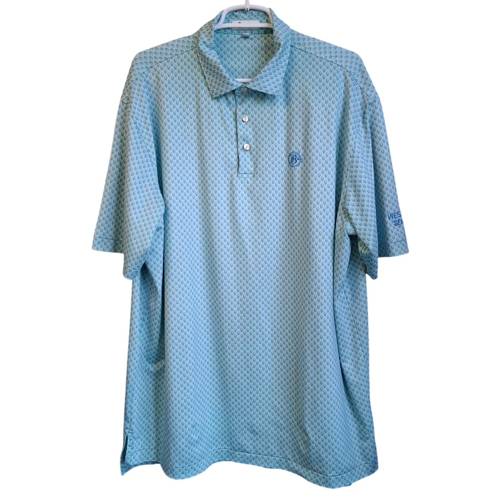 RARE Peter Millar Summer Comfort Polo Shirt Mens‎ XL Skull All Over Print Golf